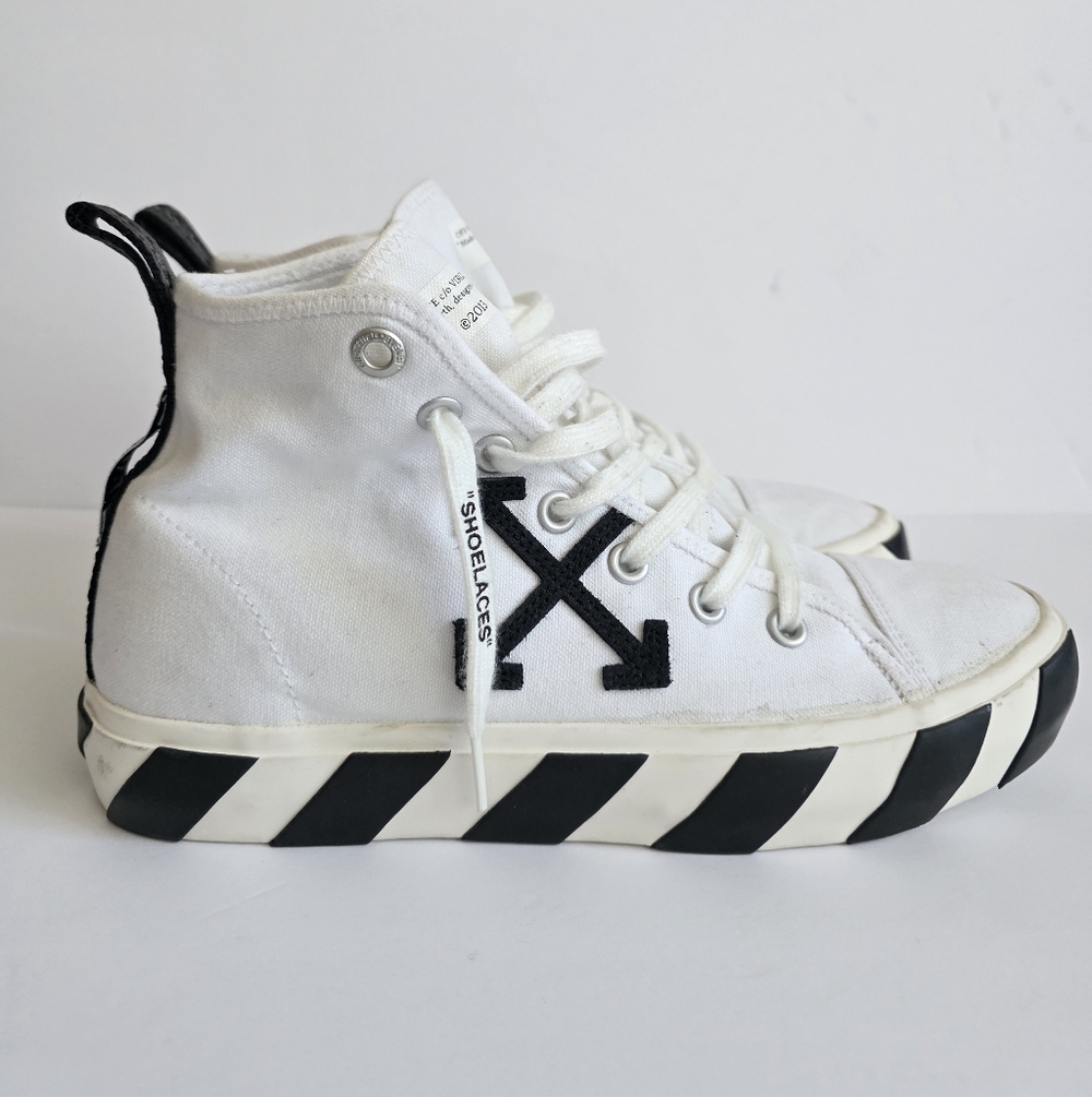 Off-White Mid Top Vulcanized Sneakers Size 42 - Picture 3 of 11